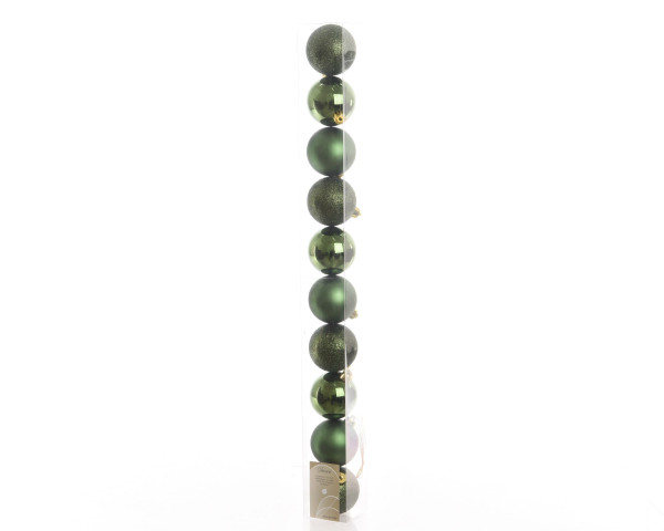 Weihnachtskugel-Set X-MAS grün in grün aus Kunststoff