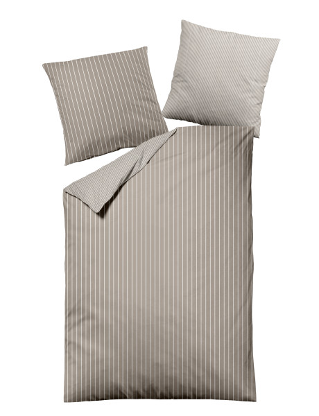 Bettwäsche MONDO Satin in taupe aus Baumwolle