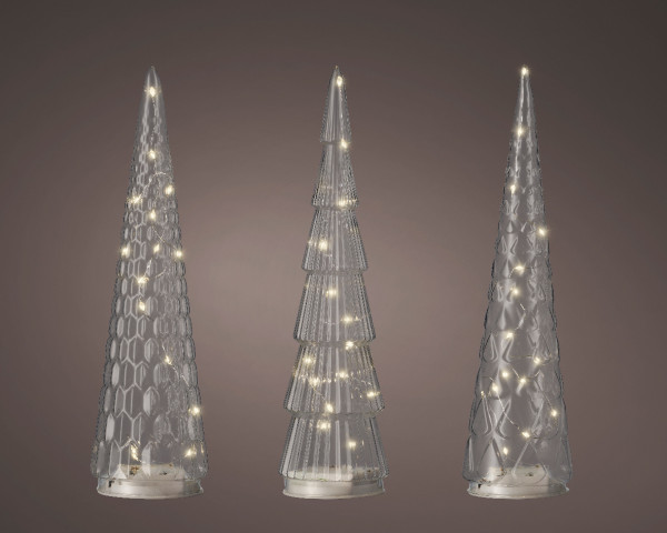 Leuchtobjekt LED BAUM in transparent aus Glas