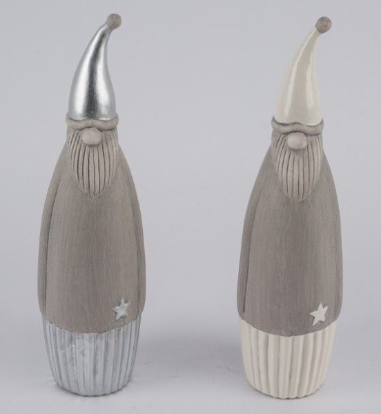 Nikolaus in grau aus Keramik