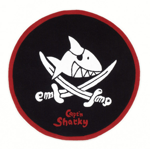 Teppich CAPT´N SHARKY in schwarz aus Polyacryl