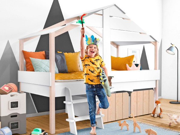 Kinderbett NOELANI in weiß aus MDF