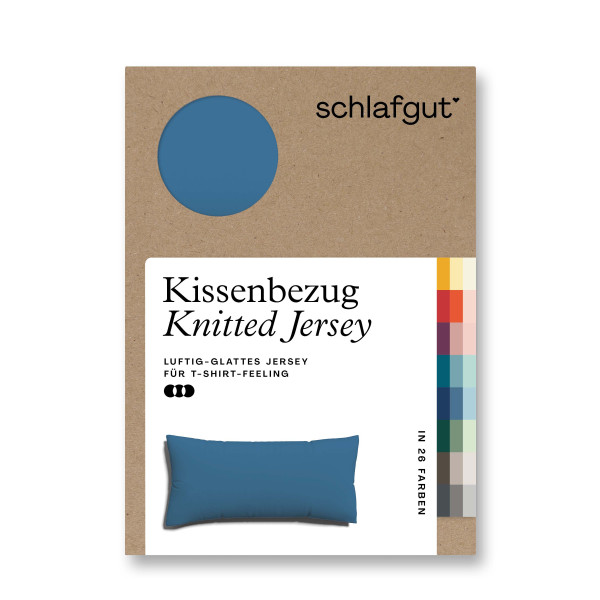 Kissenbezug Knitted Jersey in blau aus Mischgewebe