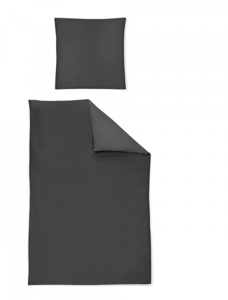 Bettwäsche PARIS Mako-Satin in graphit aus Baumwolle