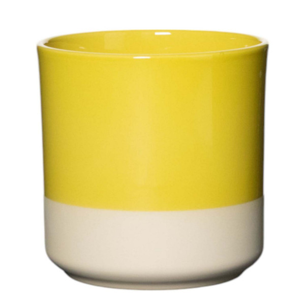 Übertopf DIP-DYE in gelb aus Keramik