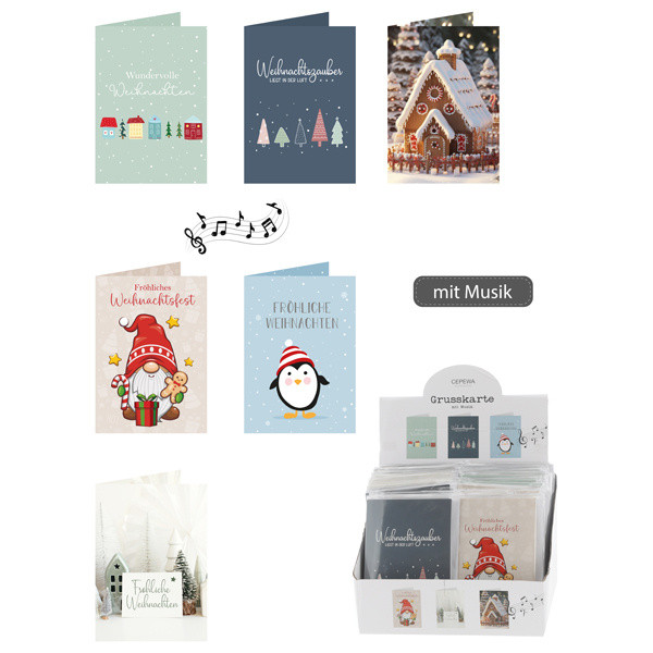 Grußkarte X-MAS MELODIE in mehrfarbig aus Papier