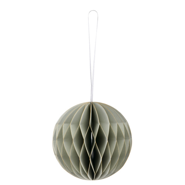 Christbaumschmuck Hänger Kugel in grau aus Papier