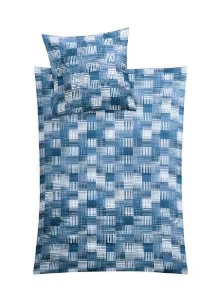 Bettwäsche DANY Mako-Satin in indigo aus Baumwolle