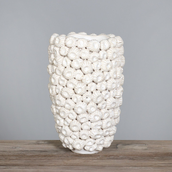 Vase in creme aus Steinzeug