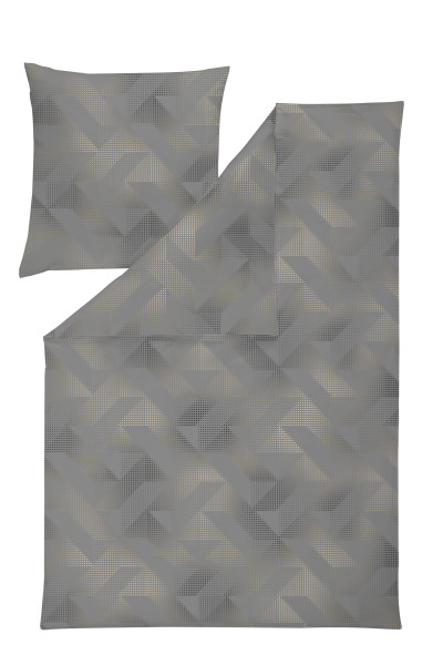 Bettwäsche MORITZ Jersey in grau aus Baumwolle