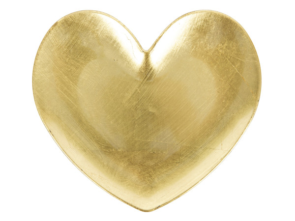 Tablett HEART gold in goldfarben aus Metall