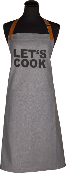 Schürze LET`S COOK in bunt aus Mischgewebe