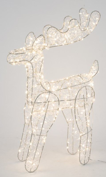 Rentier LED auf Ständer in silberfarben aus Metall