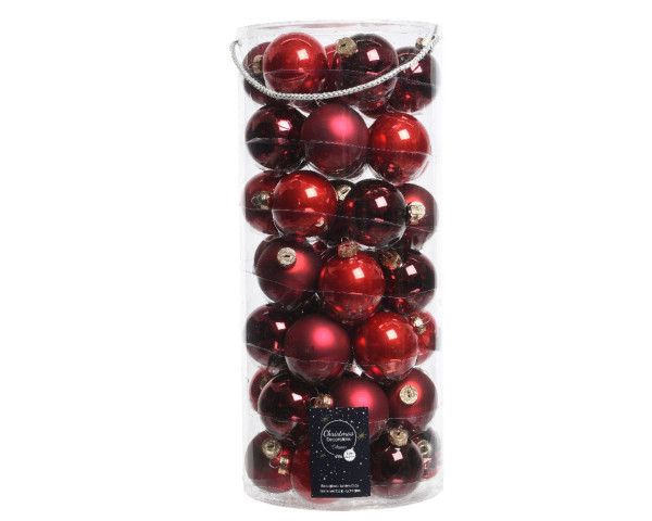 Weihnachtskugel-Box BIG RED MIX in weiß aus Glas