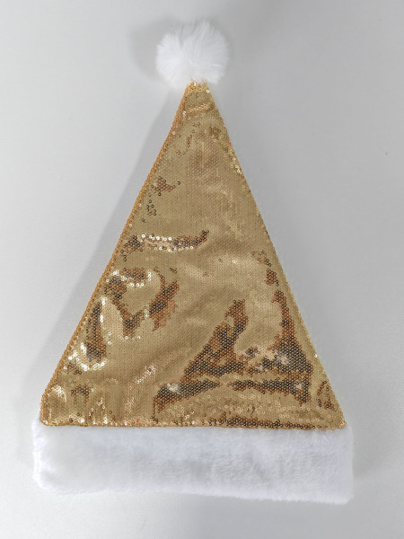 Mütze PAILLETTEN in goldfarben aus Stoff