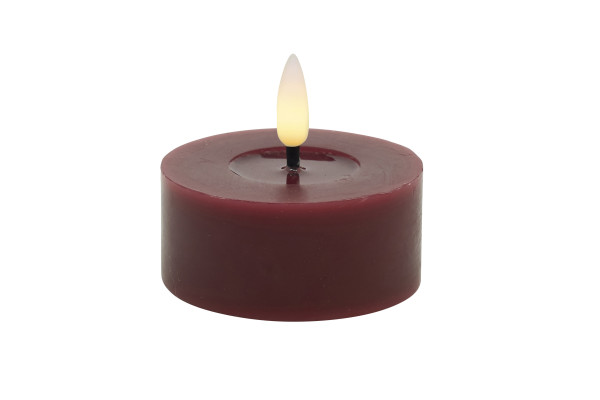 Teelicht LED 2er-Set BASIC in Berry aus Wachs