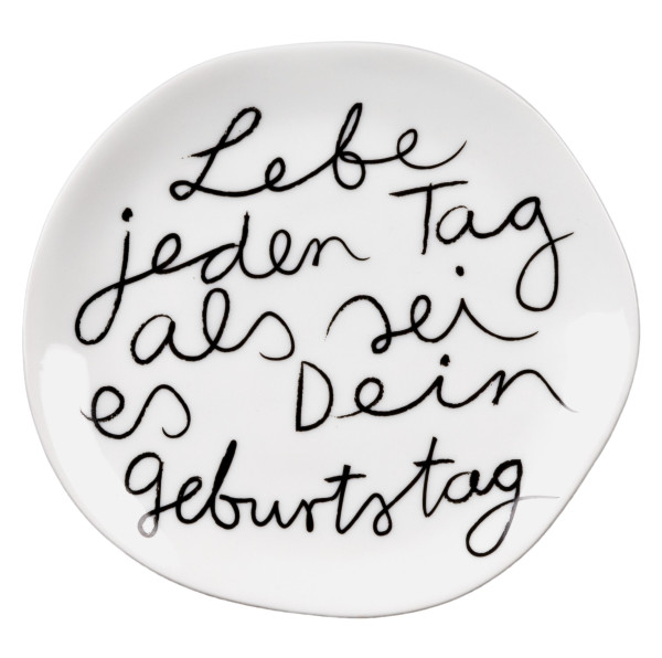 Teller MIX&MATCH LEBE JEDEN in weiß aus Porzellan