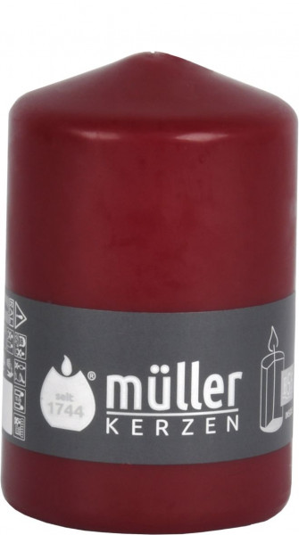 Stumpenkerze DARK RED in bordeaux aus Wachs
