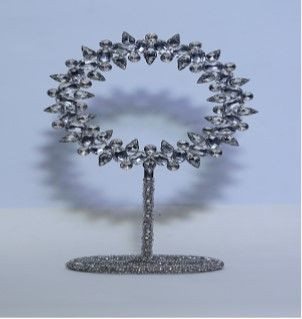 Aufsteller Ring DIAMOND in silberfarben aus Metall
