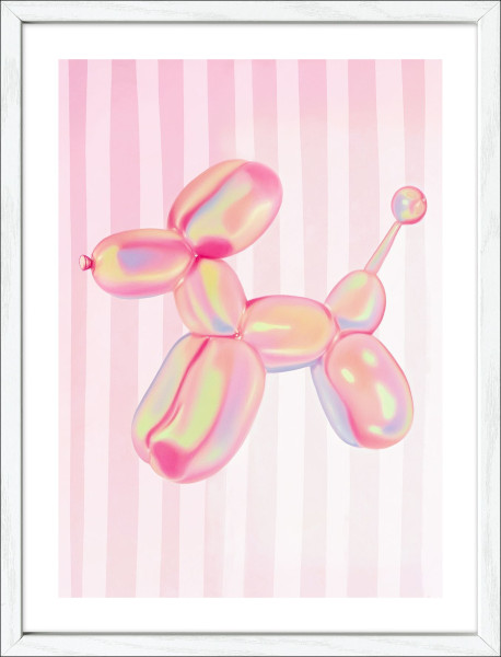 Gerahmtes Bild BALLOON DOG in mehrfarbig aus Glas satiniert