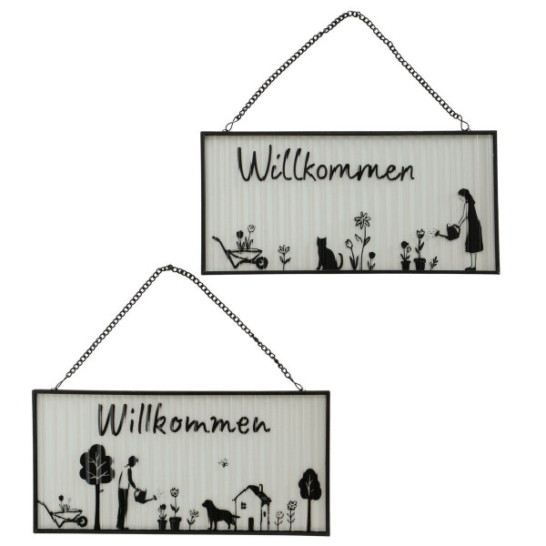 Schild GÄRTNER in schwarz aus Materialmix
