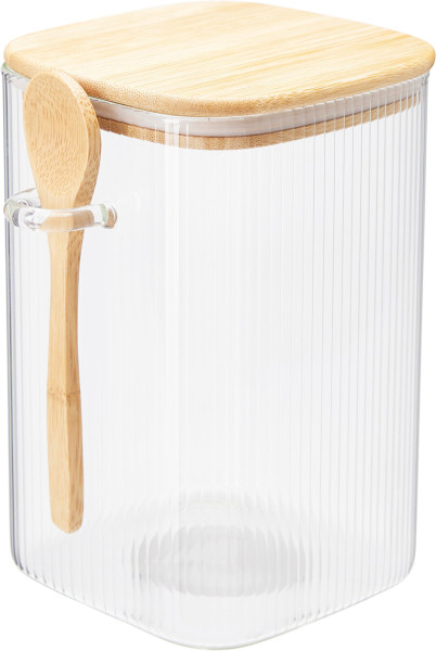 Vorratsdose BAMBOO in klar aus Glas