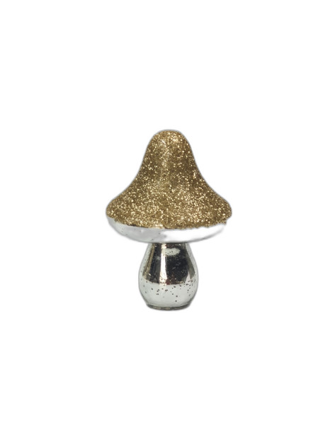 Deko-Pilz PAILLETTEN in champagner aus Glas