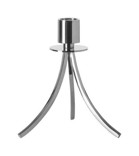 Kerzenhalter LILANA in silberfarben aus Edelstahl