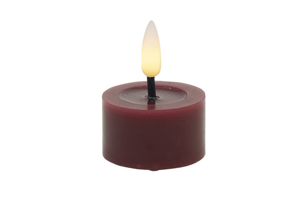 Teelicht LED 2er-Set BASIC in Berry aus Wachs