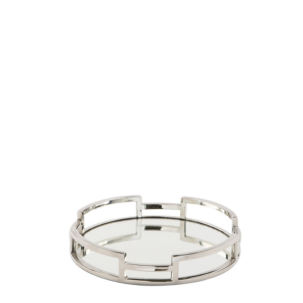 Spiegeltablett HOMMAGE in silberfarben aus Edelstahl