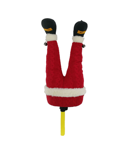 Tanzende Santabeine in rot aus Stoff