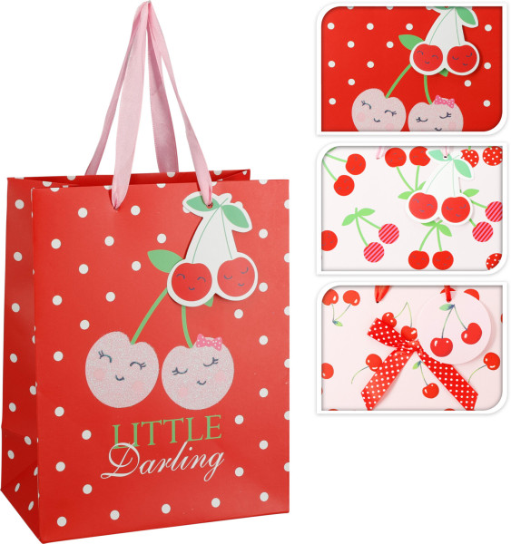 Geschenktasche CHERRY in rot aus Papier