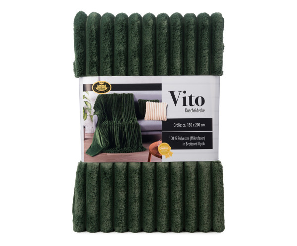 Decke vito salbei in Salbei aus Polyester