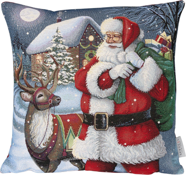 Kissenhülle CHRISTMAS SANTA in bunt aus Mischgewebe