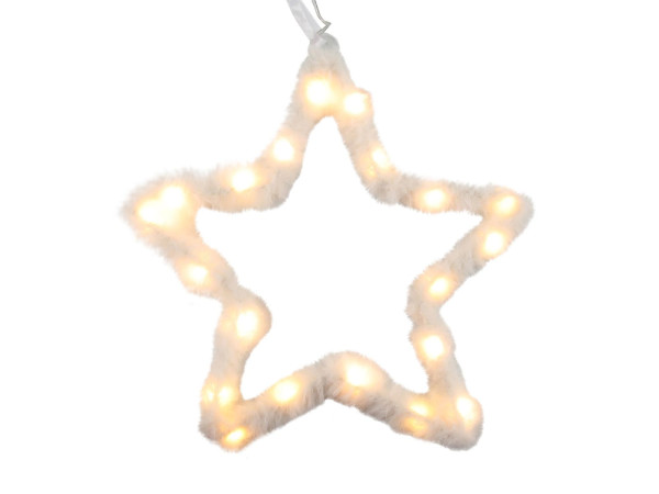 Leuchtobjekt LED STAR FEATHER in weiß aus Kunststoff