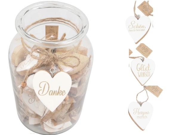 Dekoobjekt HEART in mehrfarbig aus Holz