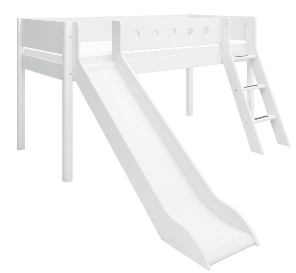 Halbhohes Bett FLEXA WHITE aus Massivholz