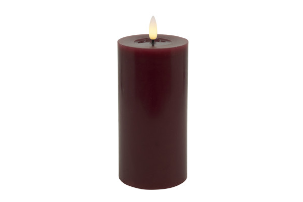 Stumpenkerze LED BASIC in Berry aus Wachs