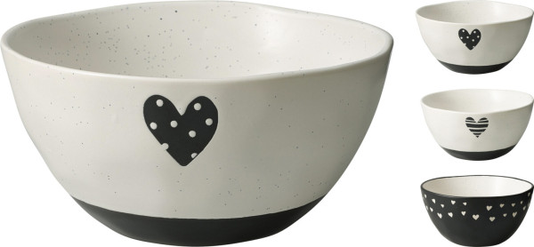 Müslischale HEART in mehrfarbig aus Steinzeug