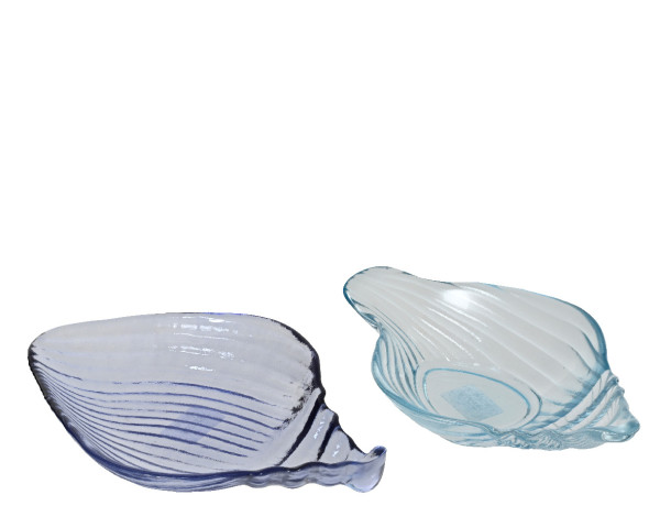 Teller MUSCHEL in mehrfarbig aus Glas
