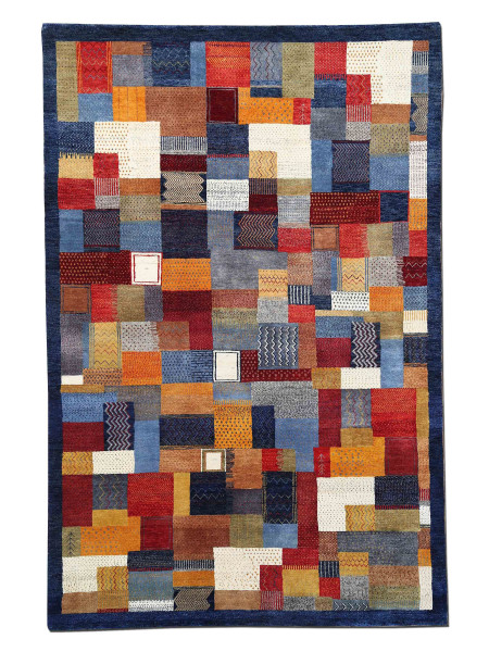 Teppich LORRI Nomad blau/multi in blau aus Schurwolle
