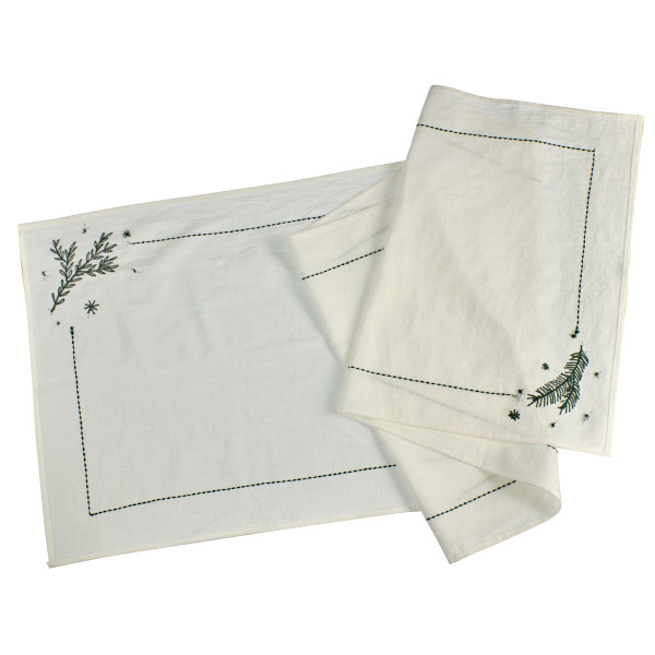 Tischläufer in weiß aus Baumwolle