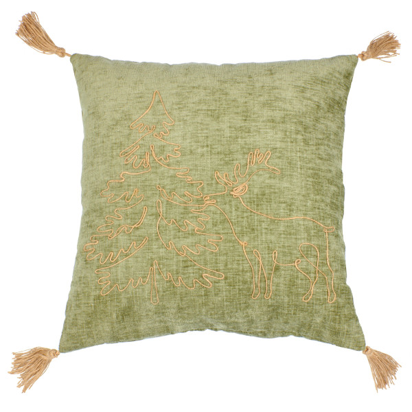 Kissen CHENILLE in Khaki aus Polyester