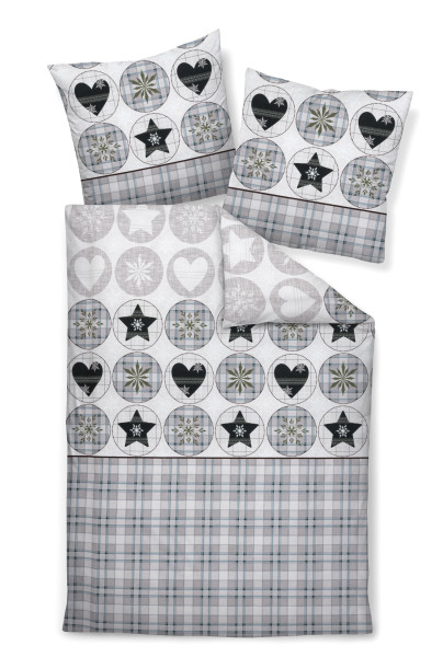 Bettwäsche DAVOS Biber aus Baumwolle