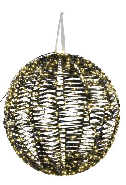 Weihnachtskugel LED in schwarz aus Metall