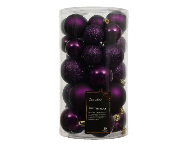 Weihnachtskugel-Set MIX in feige aus Kunststoff