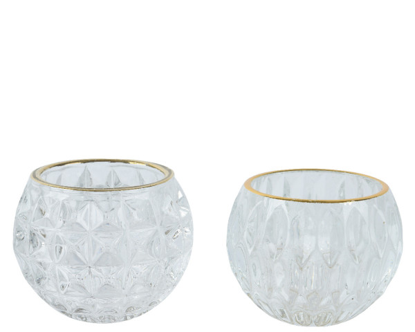 Windlicht CRYSTAL in transparent aus Glas
