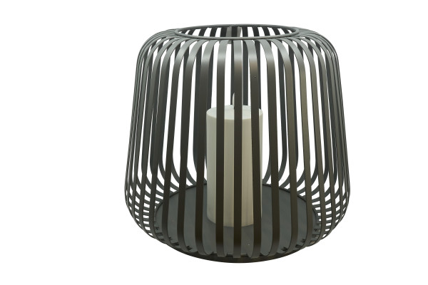 Laterne SOLAR COTTAGE METAL in grau aus Metall