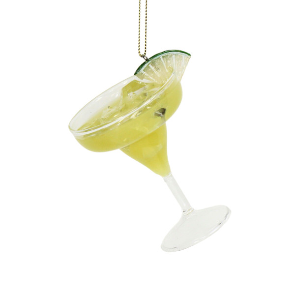 Weihnachtskugel COCKTAIL MARGARITA in gelb aus Glas