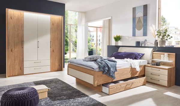 Schlafzimmer MONDO COMFORTPLUS in Eiche Bianco aus Furniert